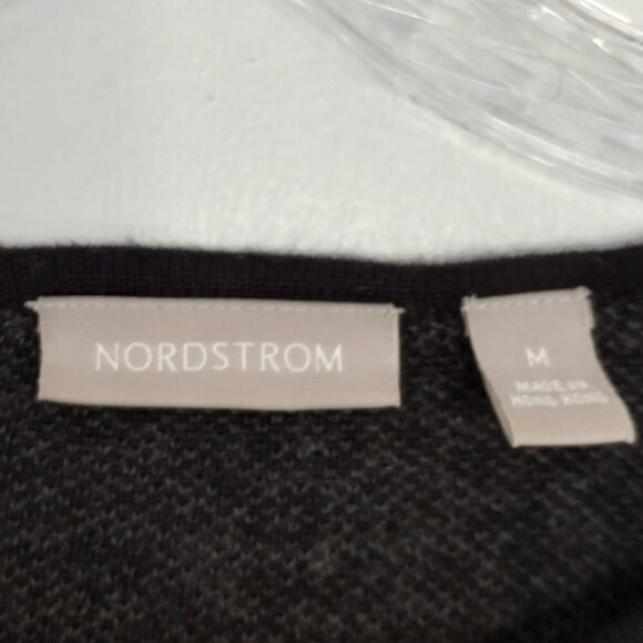 Nordstrom Wool Blend Black & Grey Leopard Pattern Knit Top - Picture 2 of 8